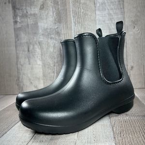 Crocs Women's Freesail Chelsea Boot Rain Pull On Lightweight Rubber Black Size 5